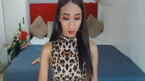 Skinny asian t-girl amazing Camshow