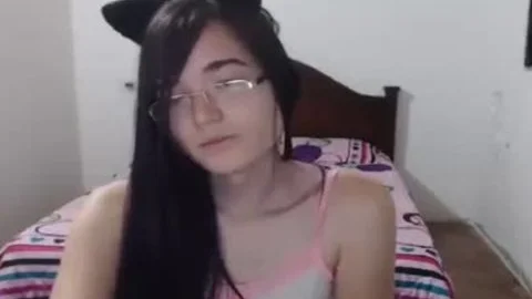 filthy ladyboy With Glasses Masturbates All Alone