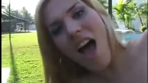 tight blonde tranny And Her paramour Outside