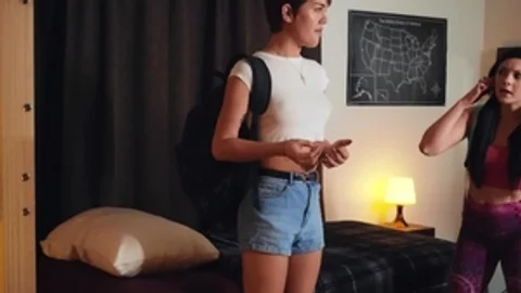 TransAngels.com: Brunette Daisy Taylor in shorts sucking cock