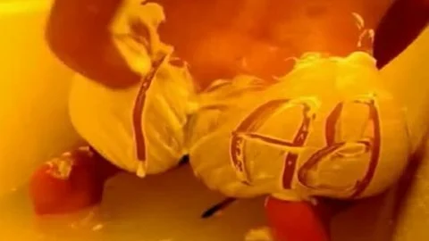 asian-American tranny Shows Her Bubble ass In The bath Tub