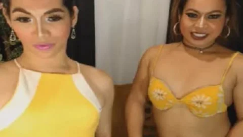 Exotic ladyboy duo Play knob And butthole